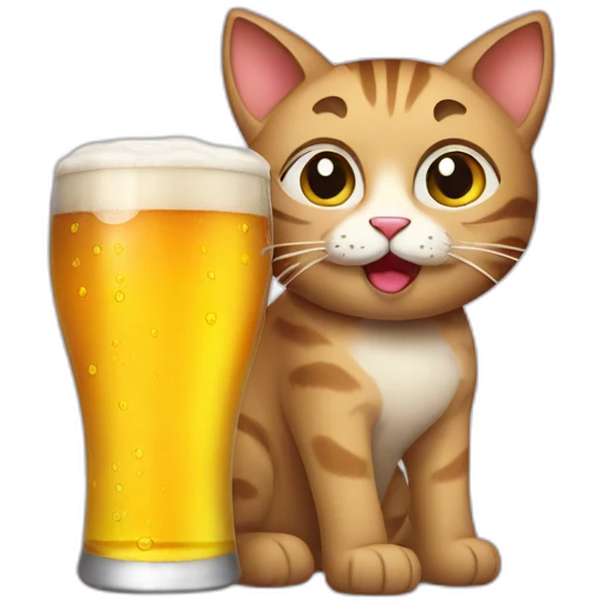 Cat drink beer emoji