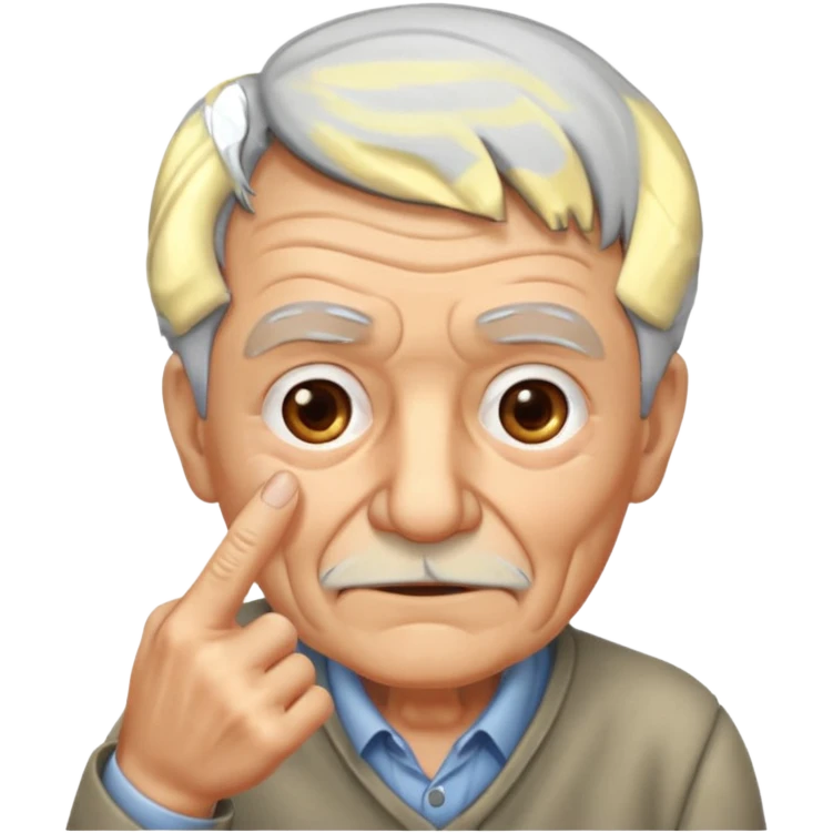 old man sticking up finger emoji