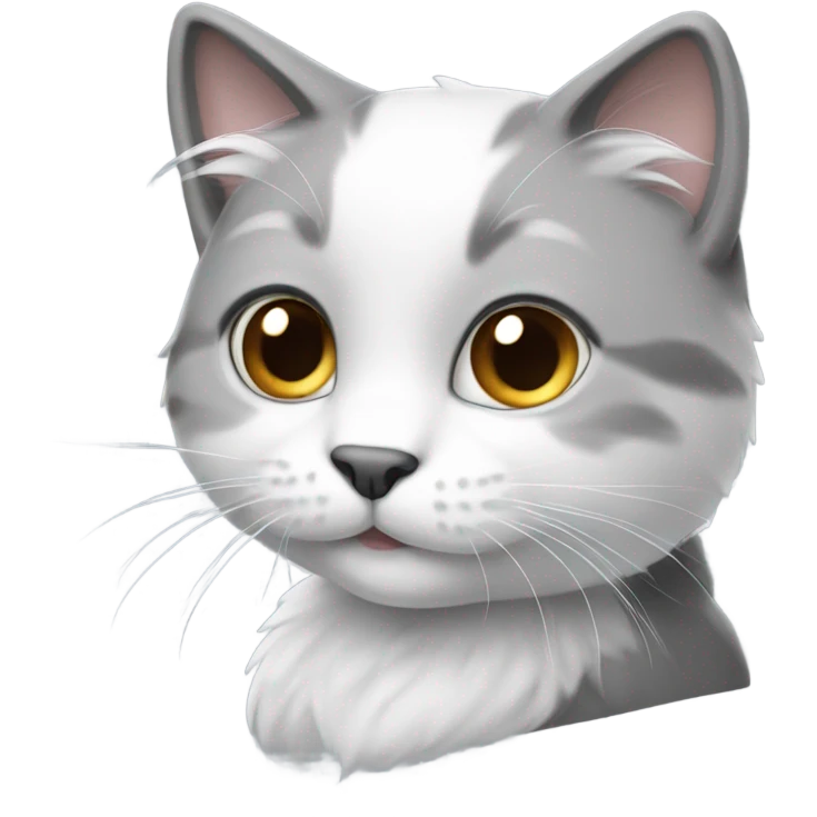 Cute white and gray cat emoji