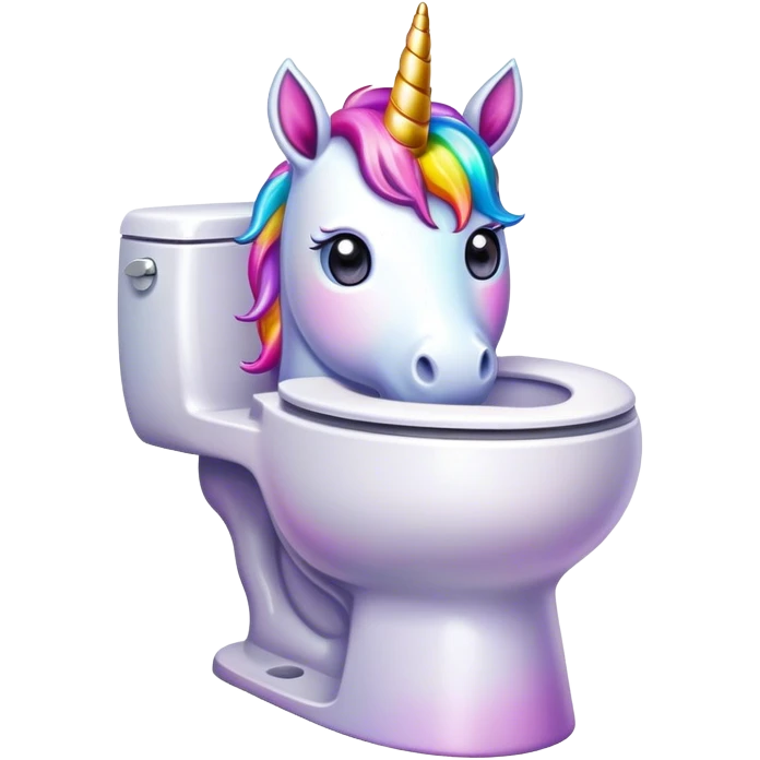 Unicorn poop on the toilet emoji