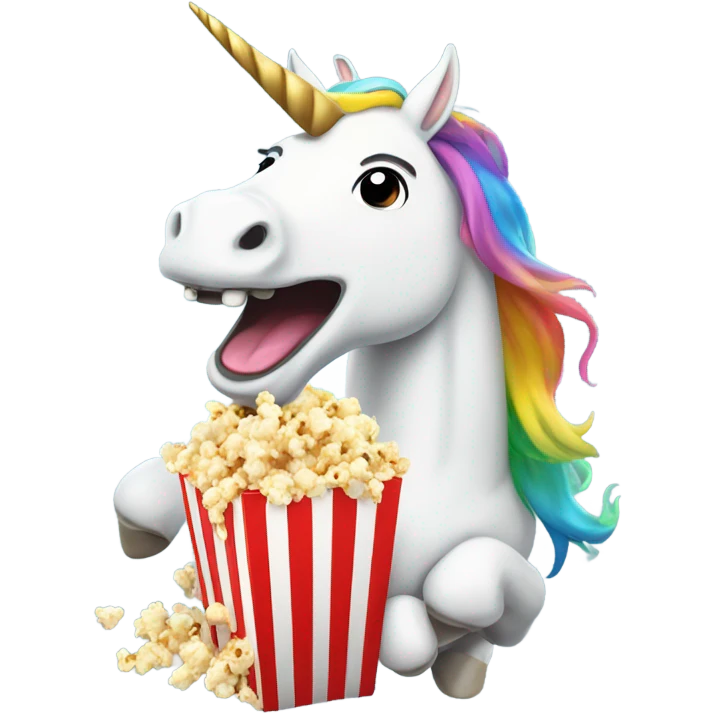 Unicorn eating popcorn  emoji