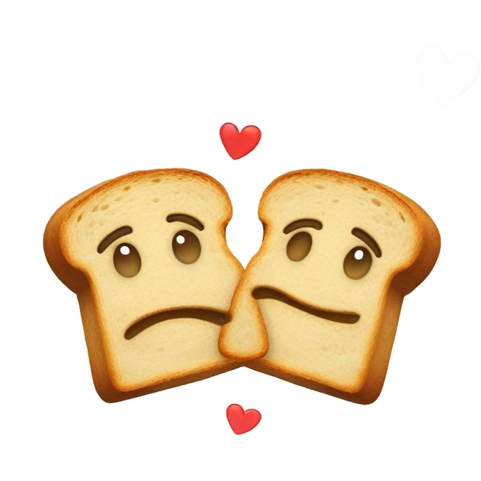 toast in love emoji
