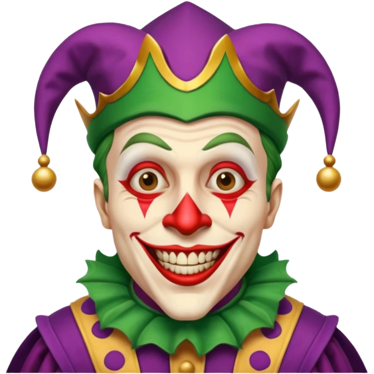 crazy funny colorful human jolly joker, medieval, vintage, court jester, mac os icon emoji