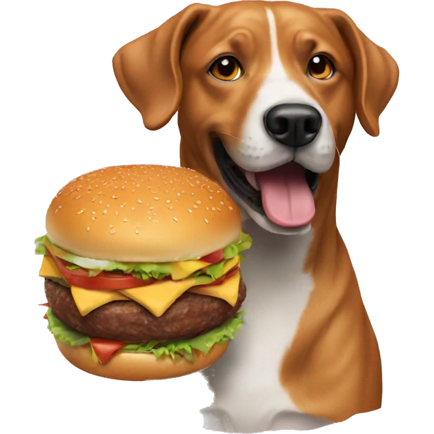 dog happy burger emoji