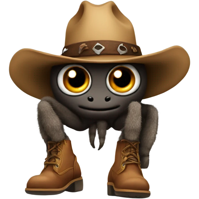 Tarantula in a cowboy hat with boots on each leg emoji
