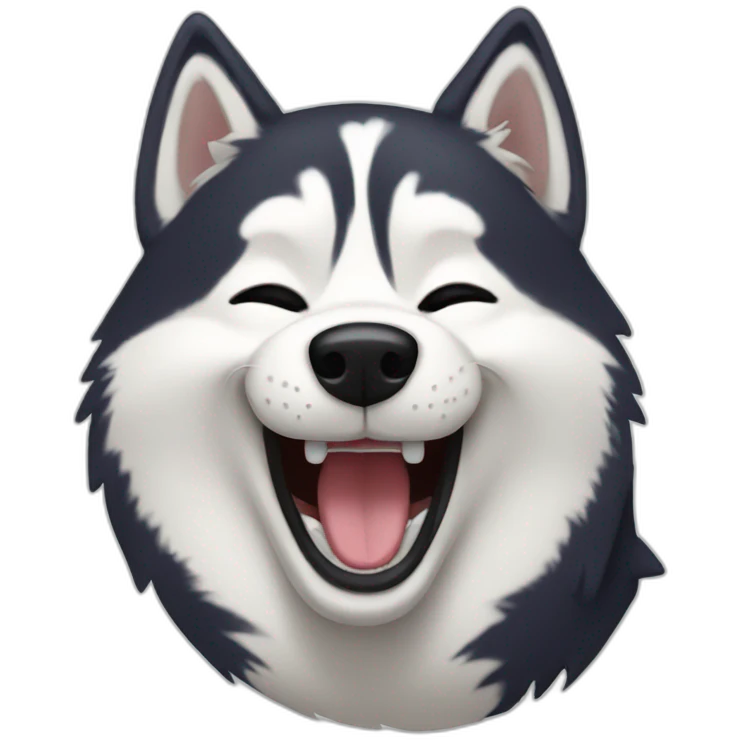 husky laugh emoji