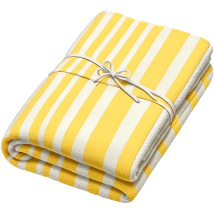a cozy yellow and ivory striped towel, neatly folded emoji