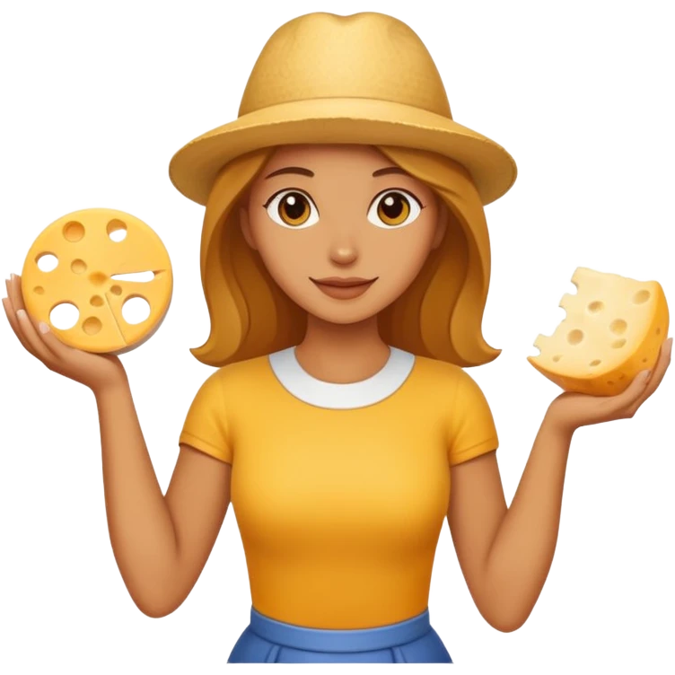 woman holding cheese emoji
