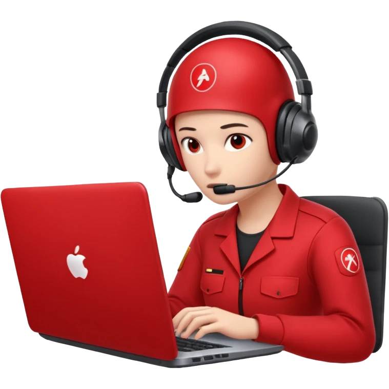 AI Agent red team looking at the laptop very focused trying to come up attacks to stress test the system and find loopholes

 emoji