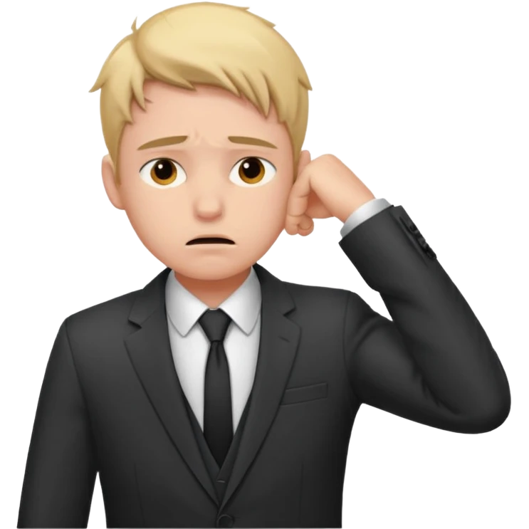 a liittle tired and frustrated entepreneur (only his face). with suit and only a little bit emotional face. young entepreneurs with various suits, but in classic colours. various hair. one person per one emoji. give me a few options  emoji