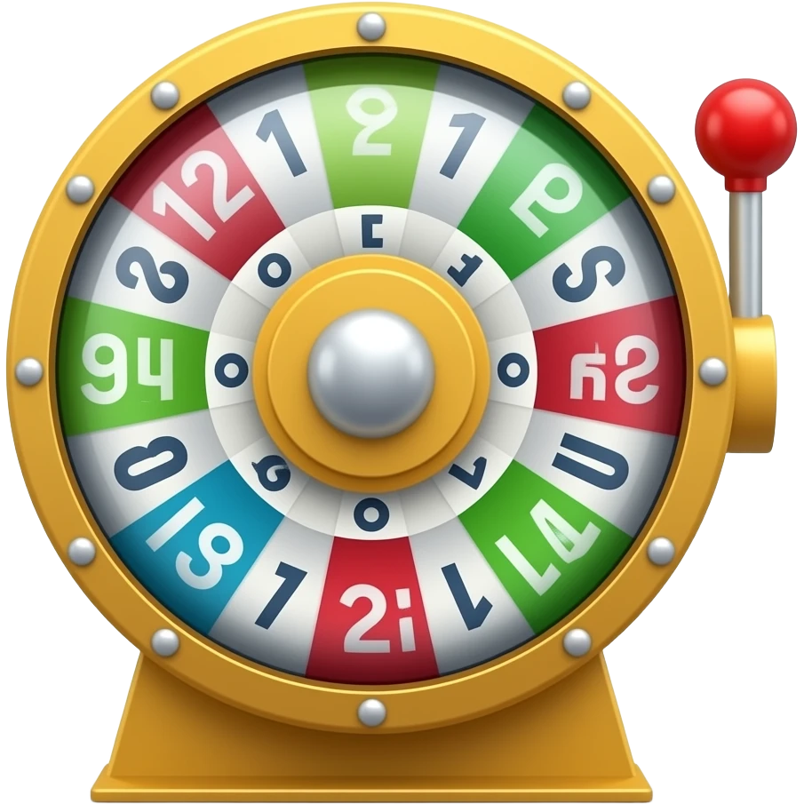 Lotto drum with balls with numbers emoji