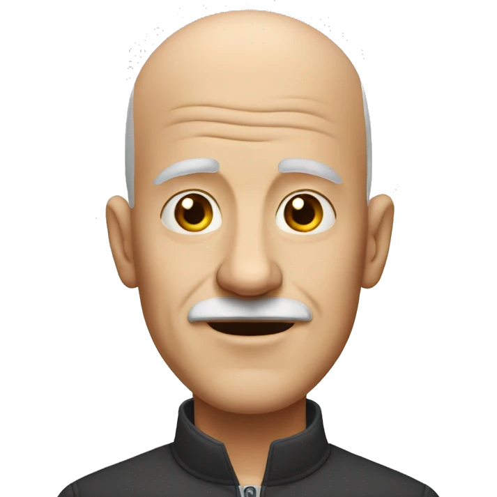 Almost Bald old man no facial hair emoji