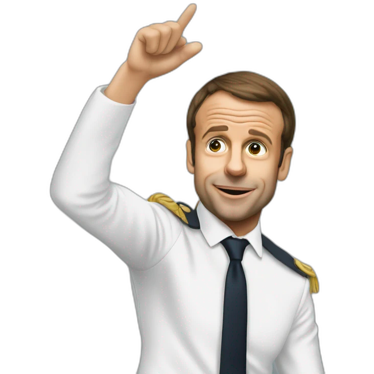 Macron qui fait un dab emoji