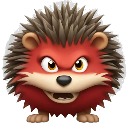 Red Angry hedgehog with arms puffed out emoji