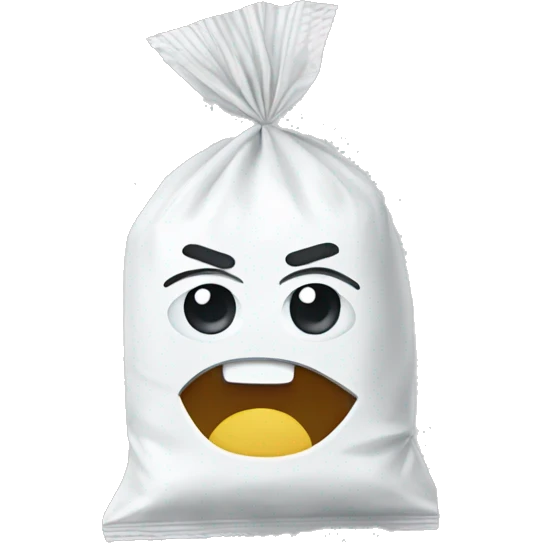 salt packet with a stern expression emoji