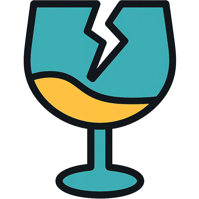 broken glass icon with color outline emoji