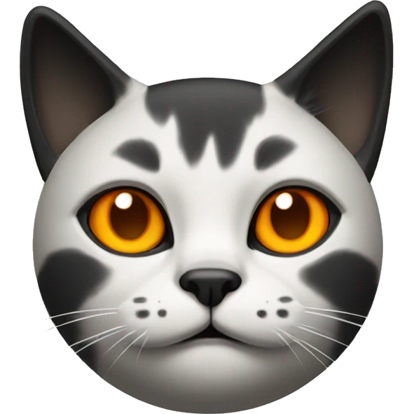 Cat with one orange side and one black side face emoji