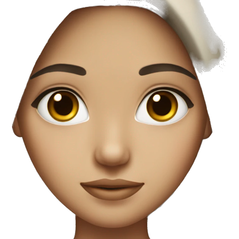 beautiful girl with dark brown hair and eyes and light skin  emoji