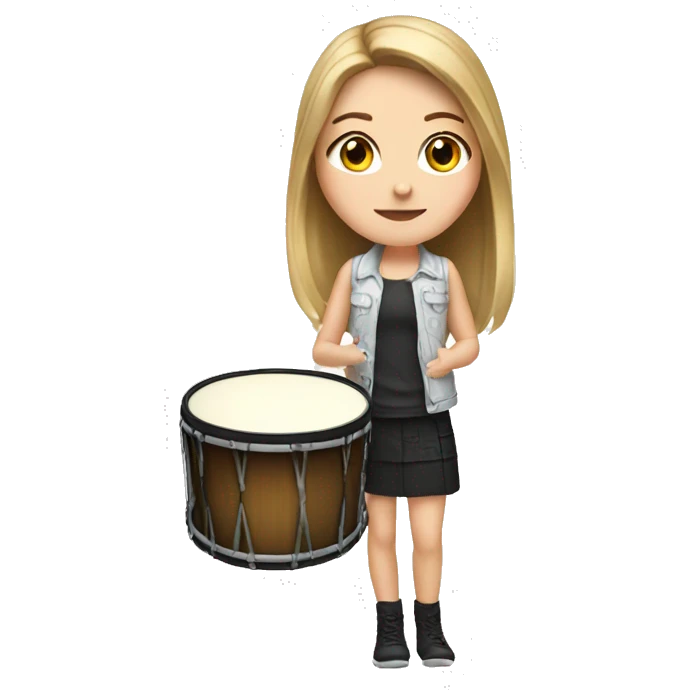 White girl with drum  emoji