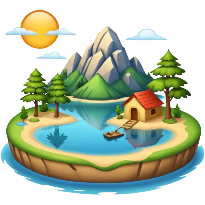 lake with an island emoji