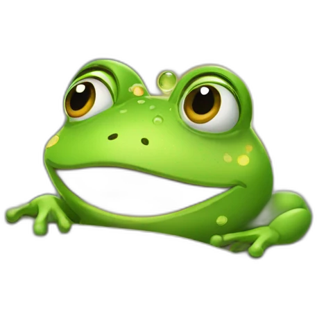 Queen of frogs waking up emoji