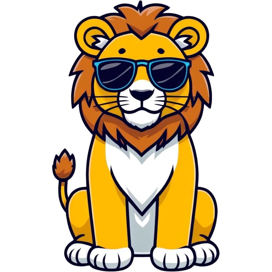 Lion with sunglasses  emoji