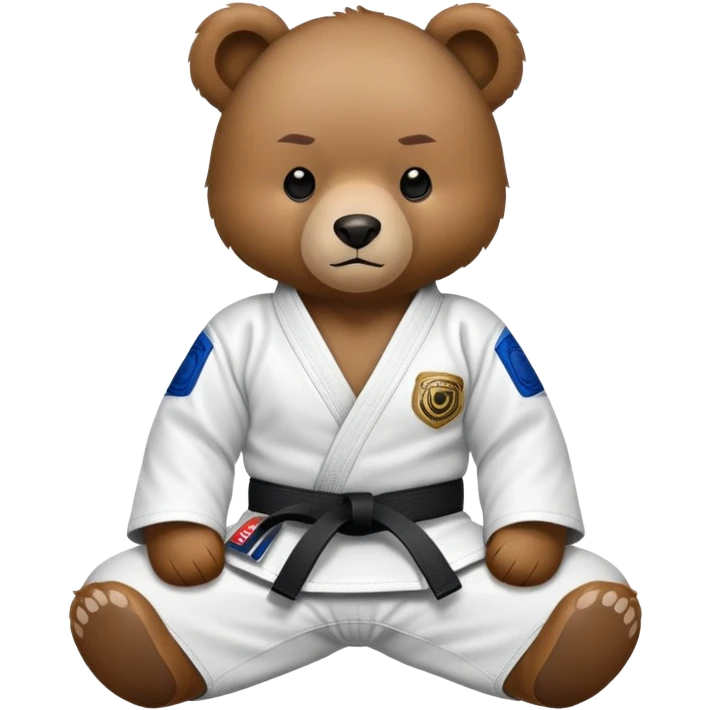 Good luck bear wearing a jiu jitsu gi emoji