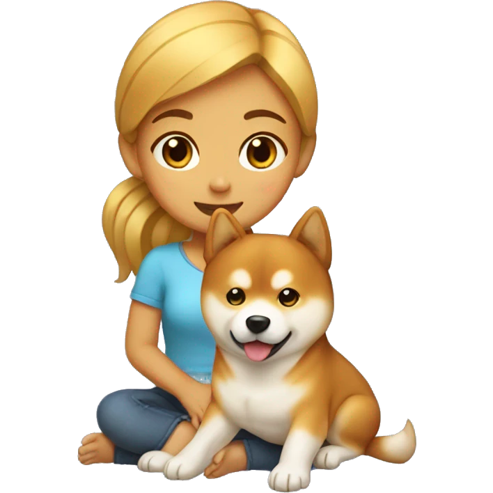 Girl with shiba inu dog emoji