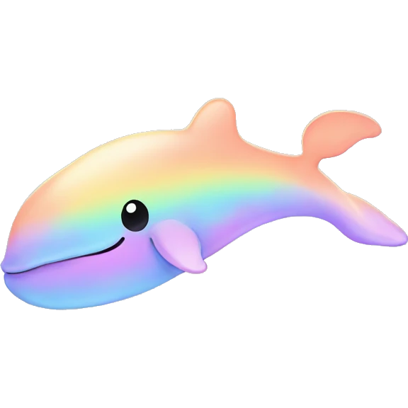 Cute Pastel colored tie dye whale  emoji