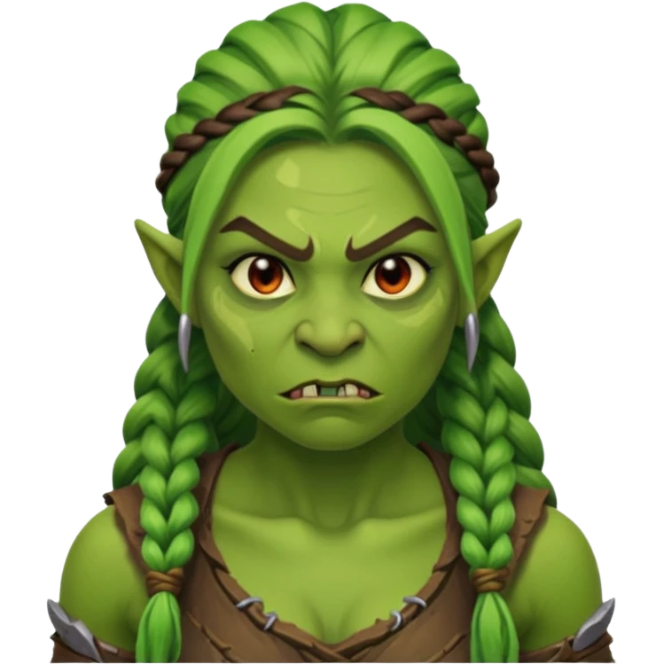 Orga mit langen Zopf emoji