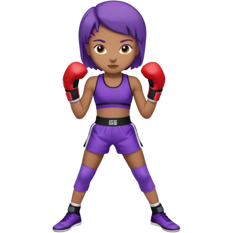 now make a girl whose black in purple kickboxin emoji