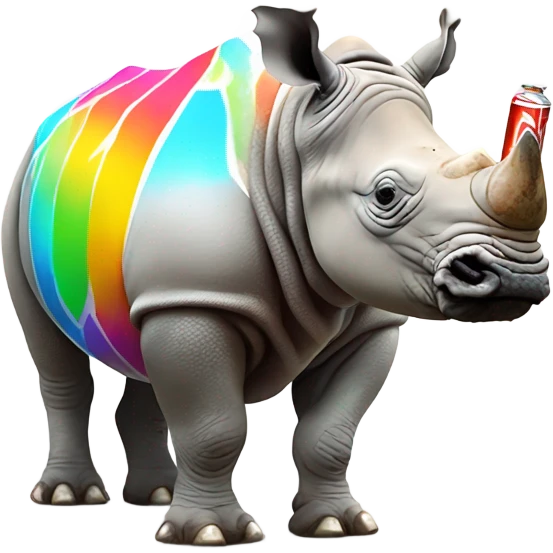 rhino wearing a bikini drinking soda  emoji
