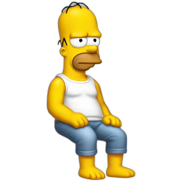 simpson sitting on bench emoji