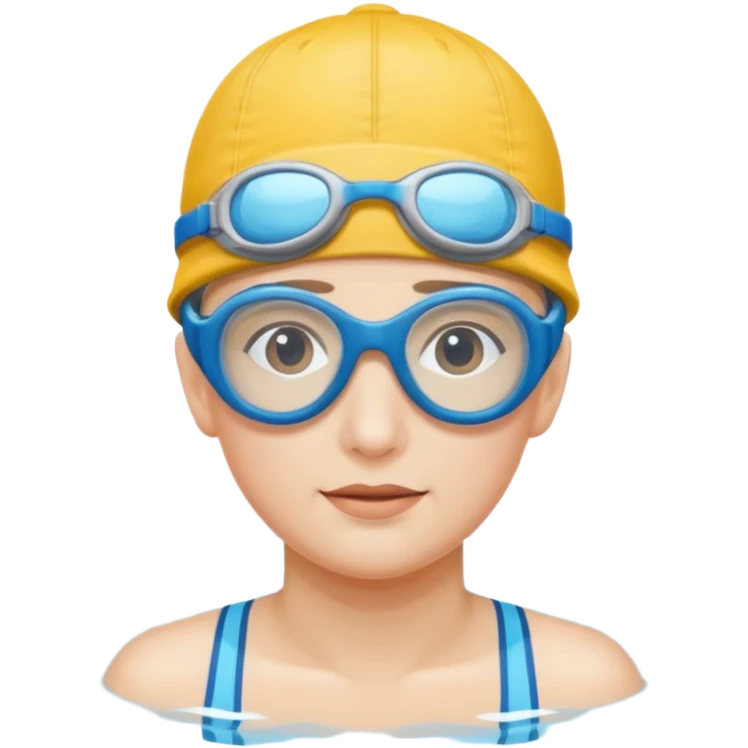 person with swimming glasses and cap emoji