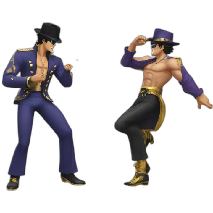 Booba et jotaro qui danse emoji