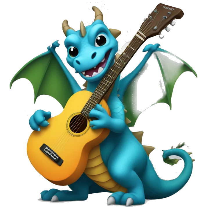 dragon with guitar emoji