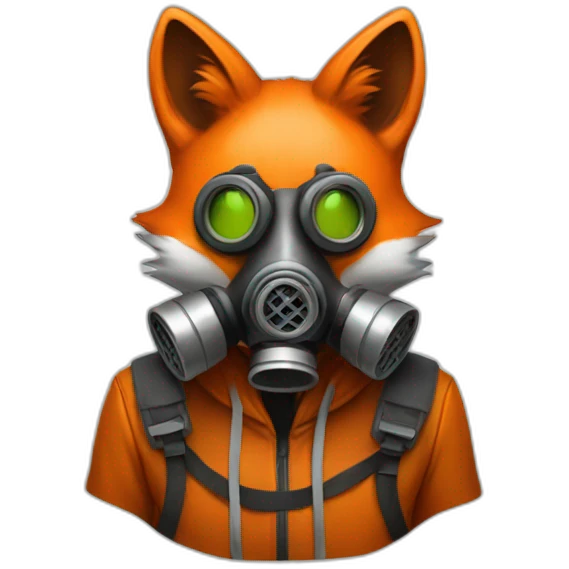 Fox with a gas mask emoji