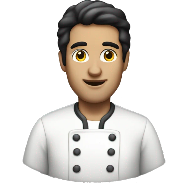 baker white man with black hair emoji