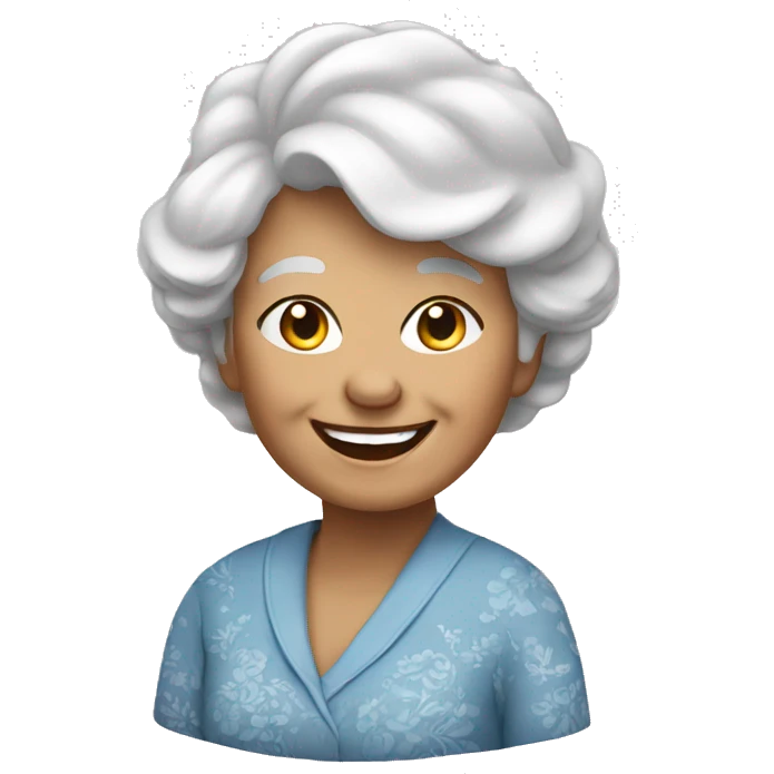 white grand mother happy smile emoji