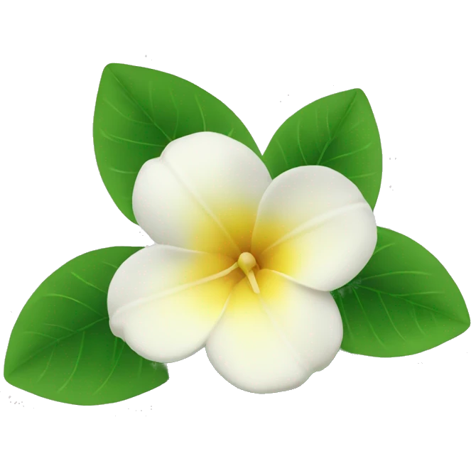 3 jasmins flowers with leafs emoji