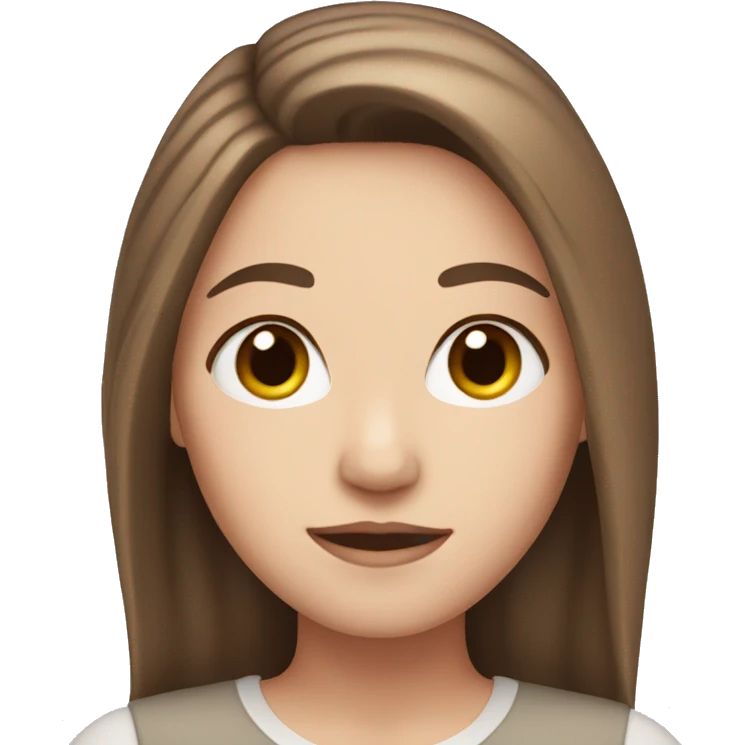 white girl with brown hair  emoji