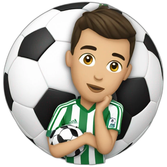 Cristiano Ronaldo kissing soccer ball emoji