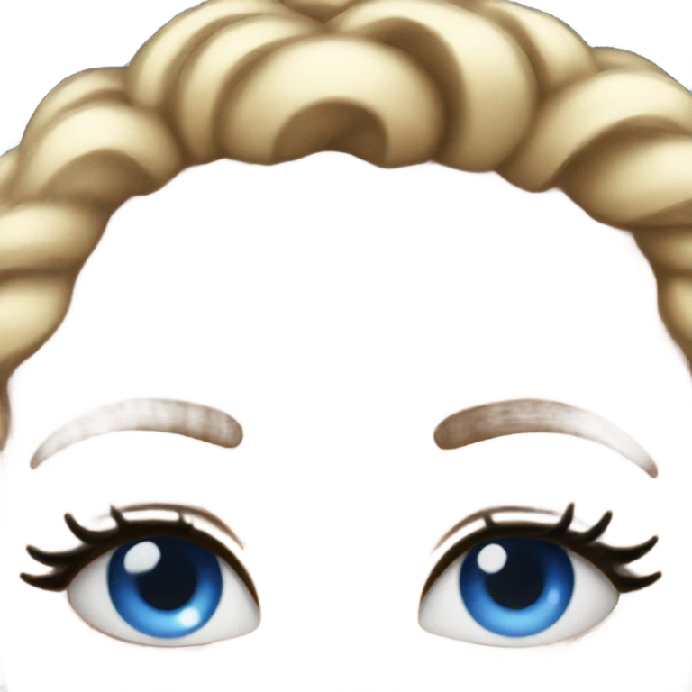 Eyes looking sideways with lashes and blue sparkly eyeshadow emoji