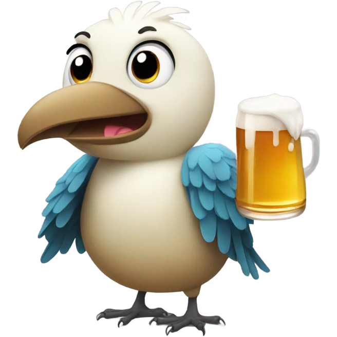 bird drink a beer emoji