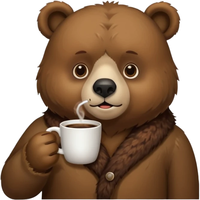 A bear drinking coffee  emoji