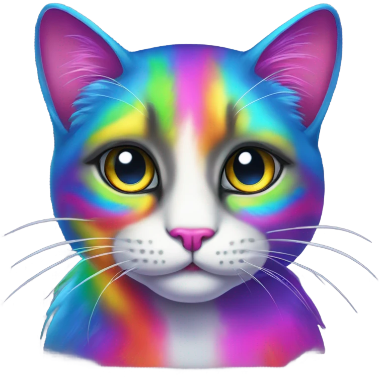 Rainbow Lisa Frank dark cat emoji