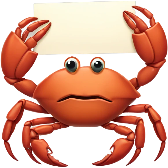 Crab holding a sign  emoji