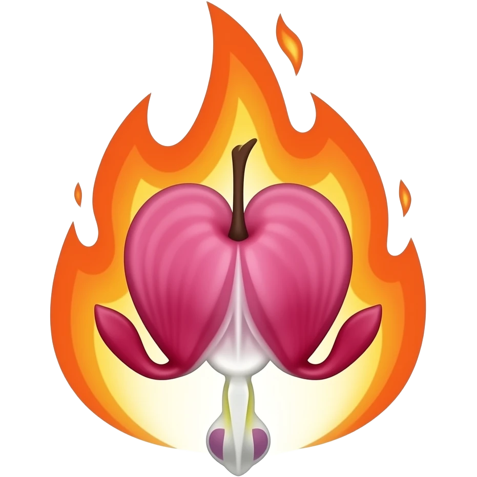 Bleeding heart on fire emoji
