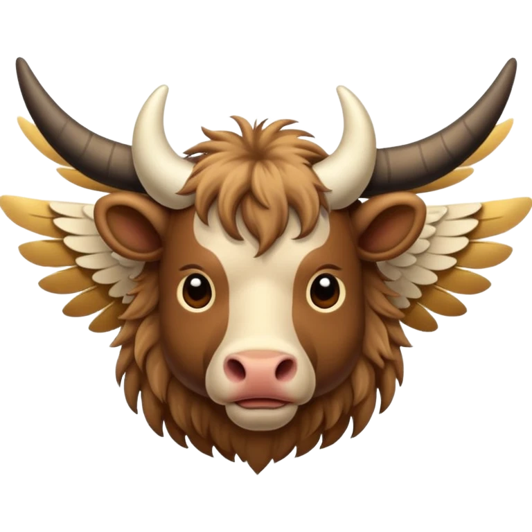 winged ox emoji light brown emoji