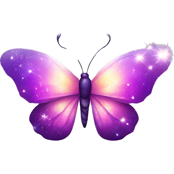 Purple-Shiny-Gem-Crystal-Glitter-Galaxy-Gradient-Sparkle-Stars-Glass-Butterfly emoji
